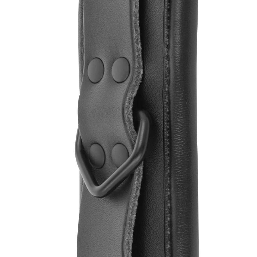 DARKNESS - ADJUSTABLE ANKLE HANDCUFFS BLACK LEATHER - Amore24