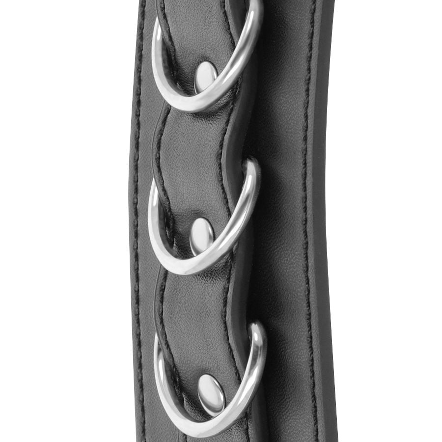 DARKNESS - BLACK ADJUSTABLE LEATHER ANKLE HANDCUFFS - Amore24