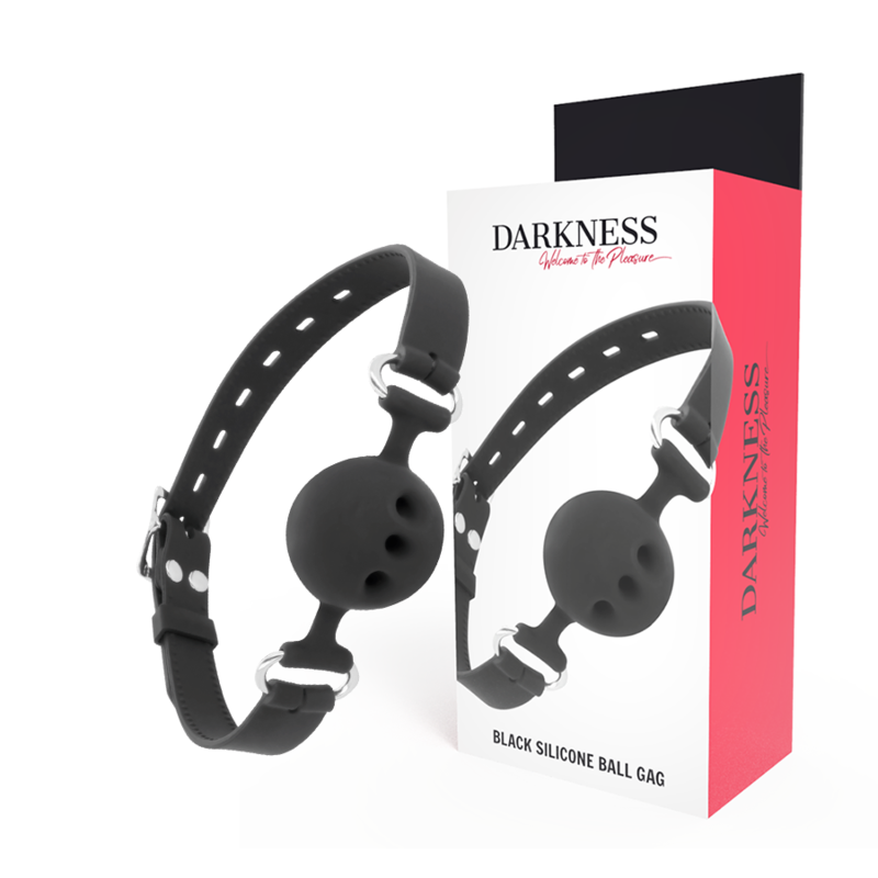DARKNESS - BLACK BREATHABLE SILICONE GAG - Amore24