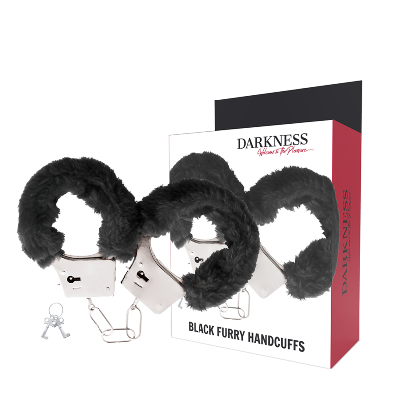 DARKNESS - BLACK LINED METAL HANDCUFFS - Amore24