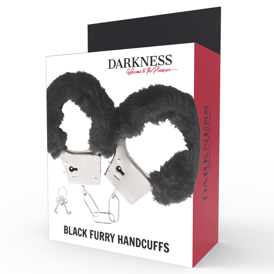 DARKNESS - BLACK LINED METAL HANDCUFFS - Amore24