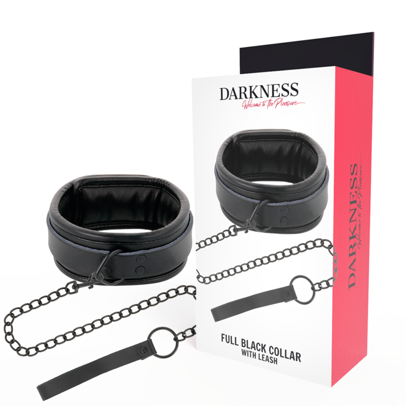 DARKNESS - BLACK NECKLACE WITH CHAIN - Amore24