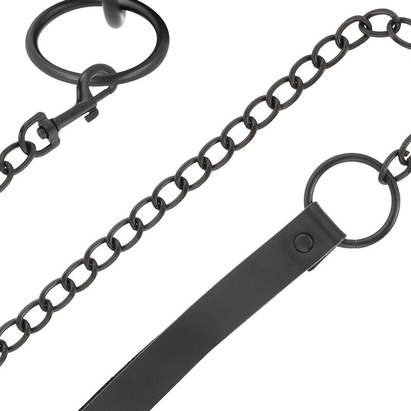 DARKNESS - BLACK NECKLACE WITH CHAIN - Amore24