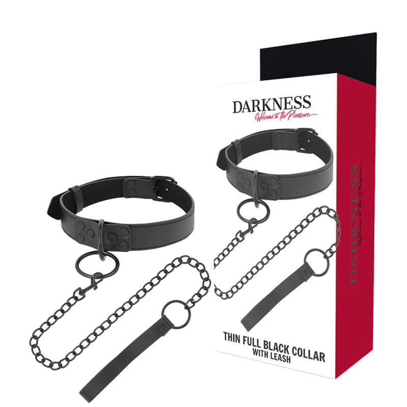 DARKNESS - BLACK NECKLACE WITH CHAIN - Amore24
