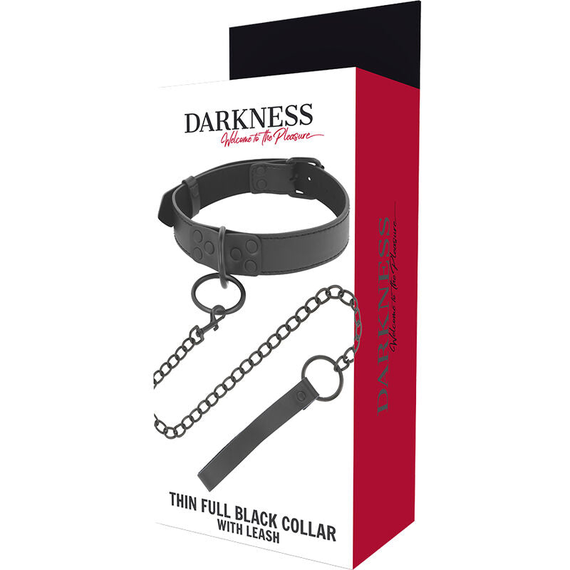 DARKNESS - BLACK NECKLACE WITH CHAIN - Amore24