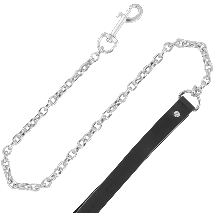 DARKNESS - HIGH QUALITY LEATHER NECKLACE WITH LEASH - Amore24