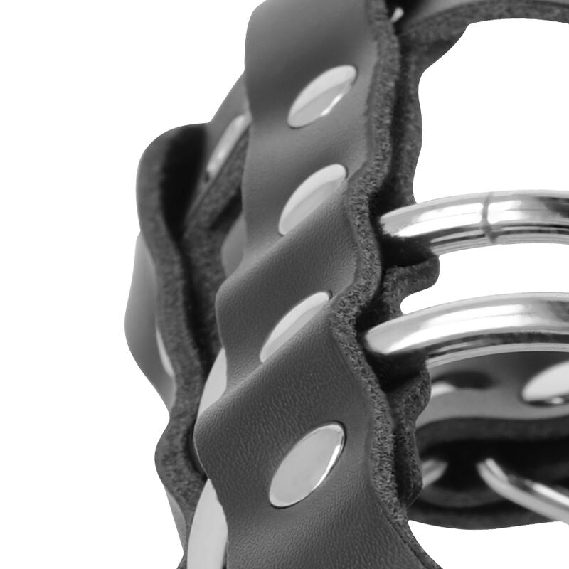 DARKNESS - LEATHER CHASTITY CAGE WITH LOCK - Amore24