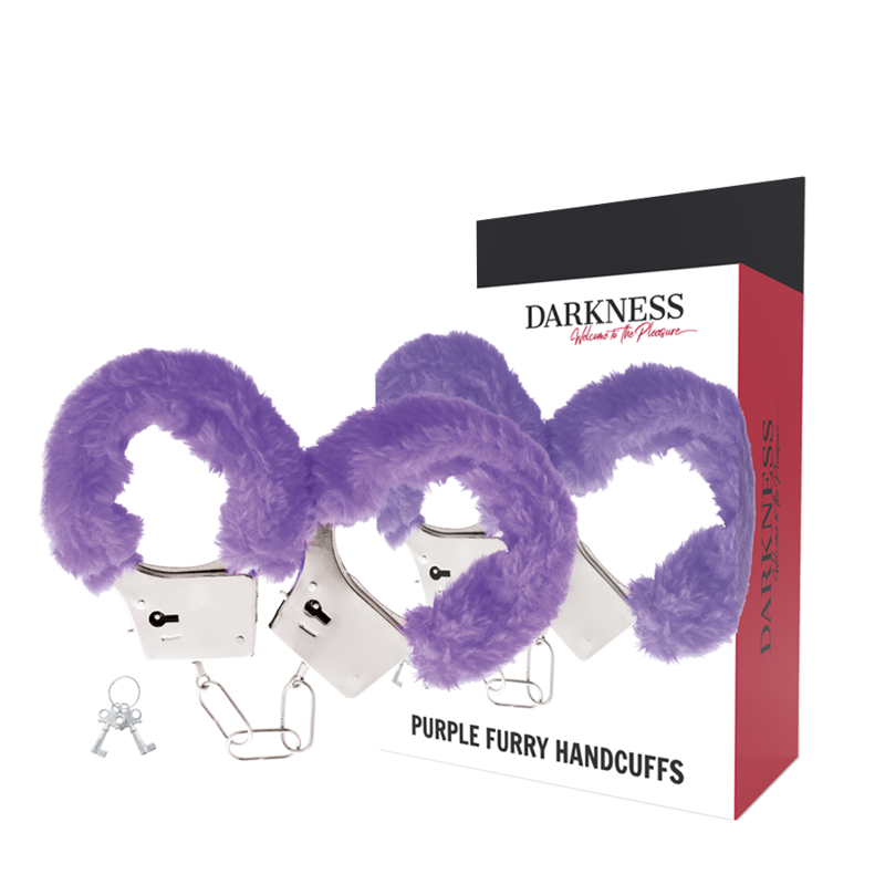 DARKNESS - LILAC LINED METAL HANDCUFFS - Amore24