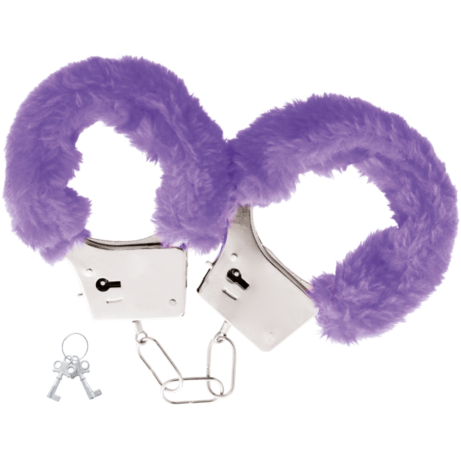 DARKNESS - LILAC LINED METAL HANDCUFFS - Amore24