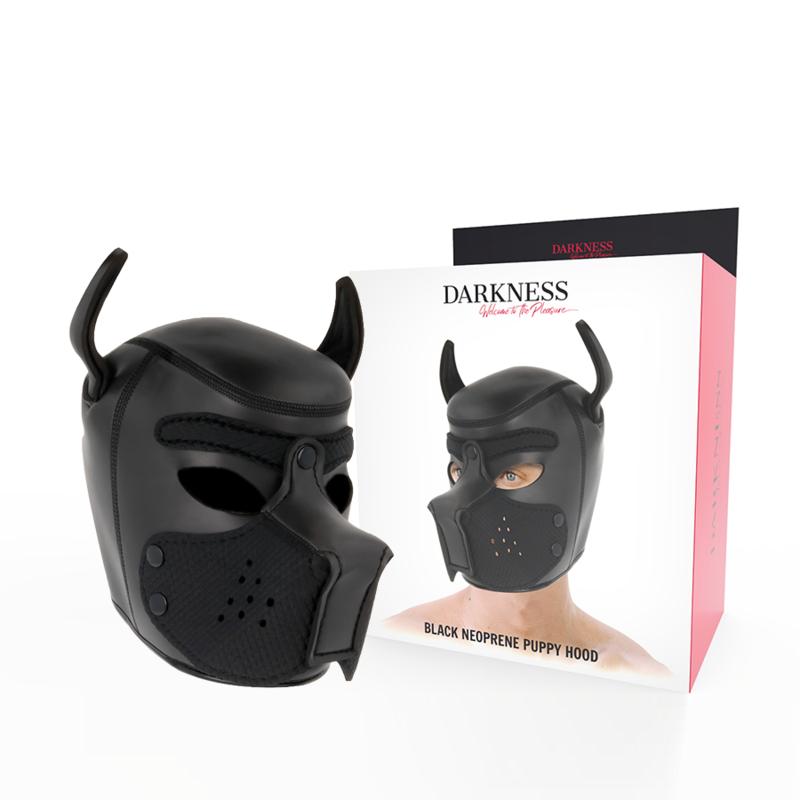 DARKNESS - NEOPRENE DOG MASK WITH REMOVABLE MUZZLE L - Amore24