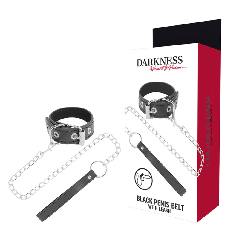 DARKNESS - PENIS RING WITH STRAP - Amore24