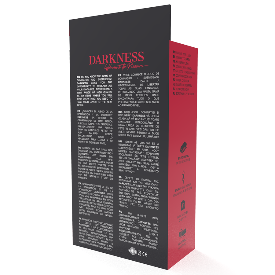 DARKNESS - POSTURE NECKLACE WITH LEATHER CHAIN - Amore24