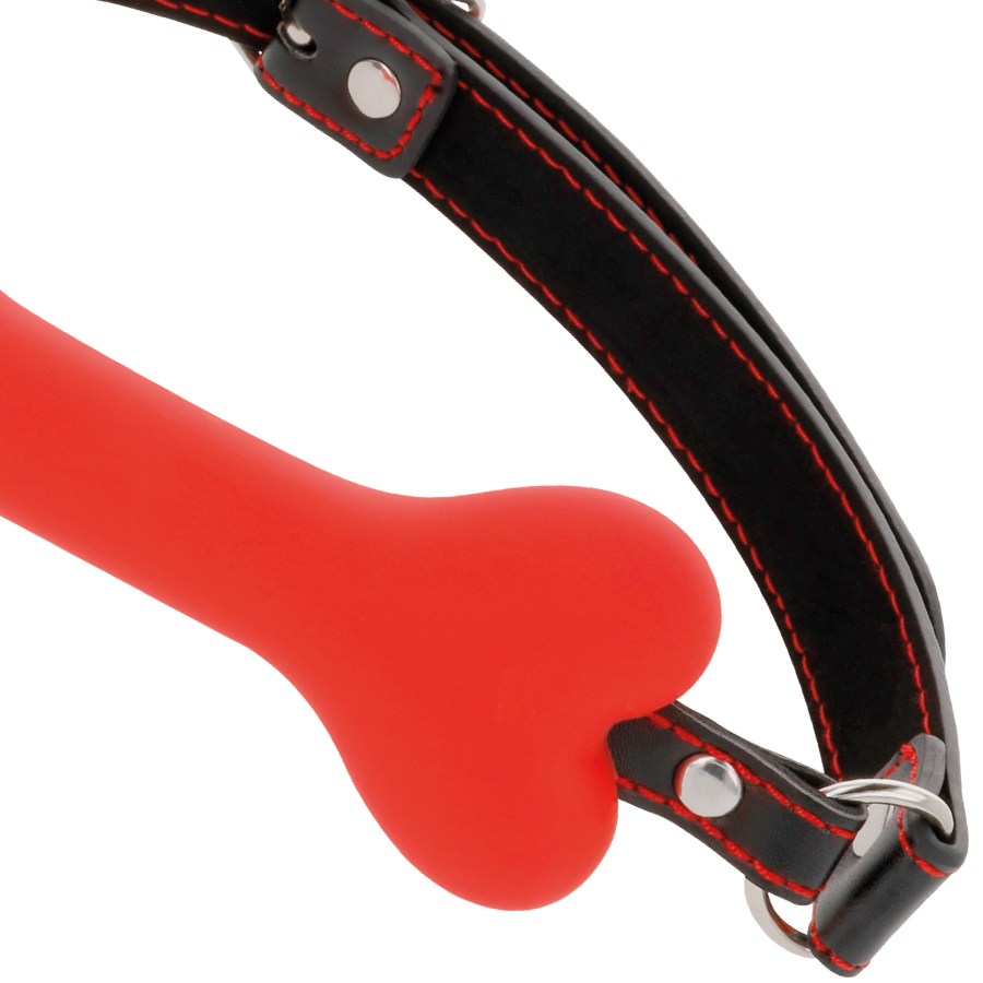 DARKNESS - RED BONE SILICONE GAG - Amore24
