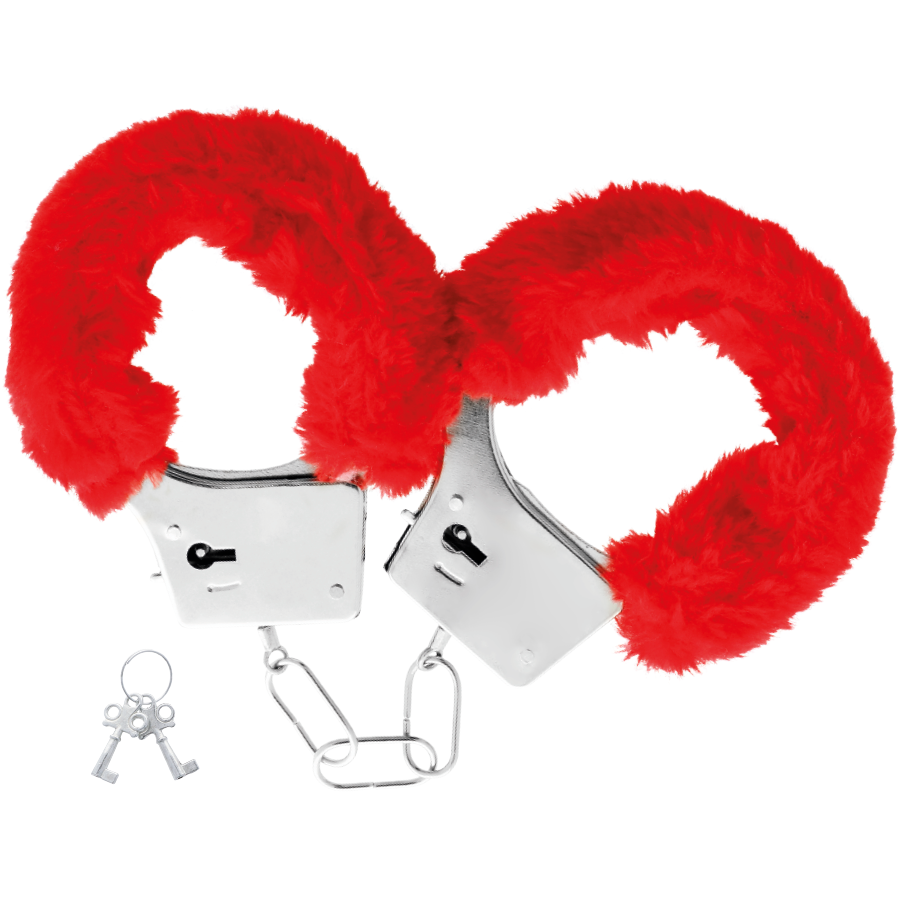 DARKNESS - RED LINED METAL HANDCUFFS - Amore24