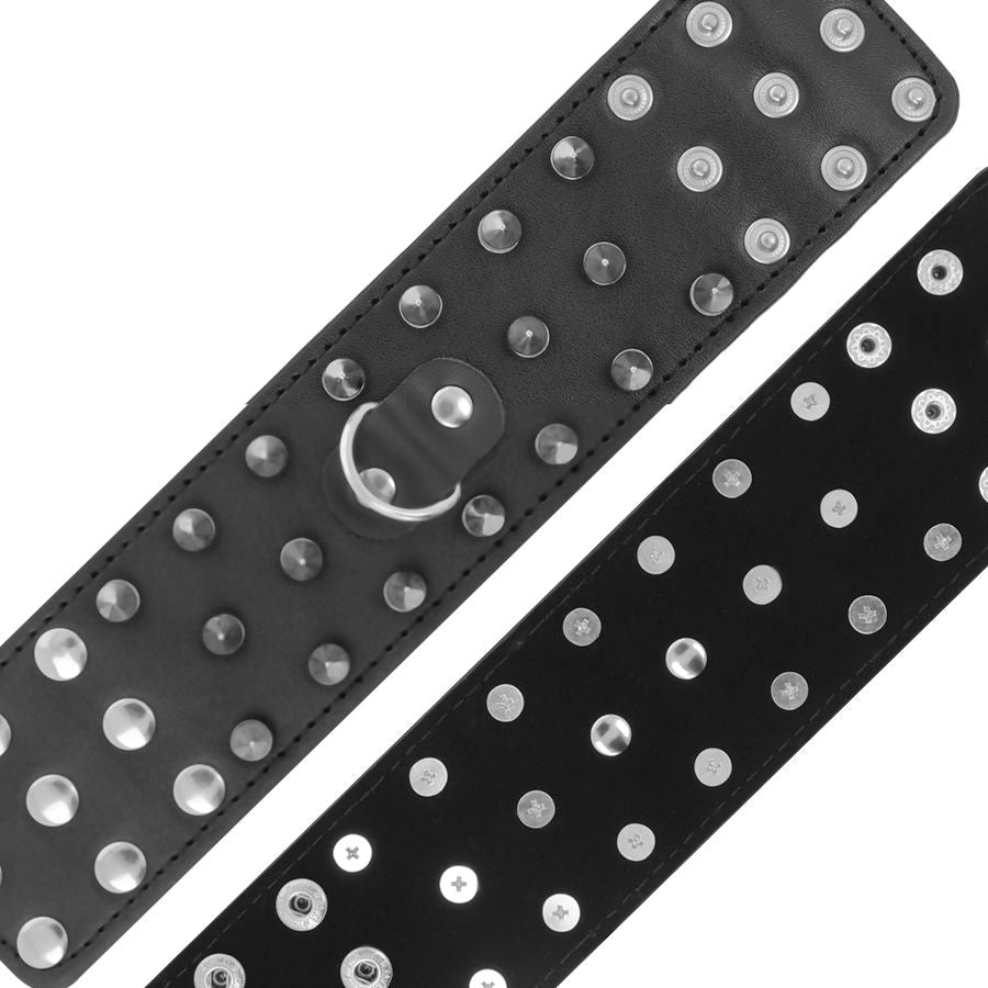 DARKNESS - SKULLS AND BONES BLACK SPIKED HANDCUFFS - Amore24
