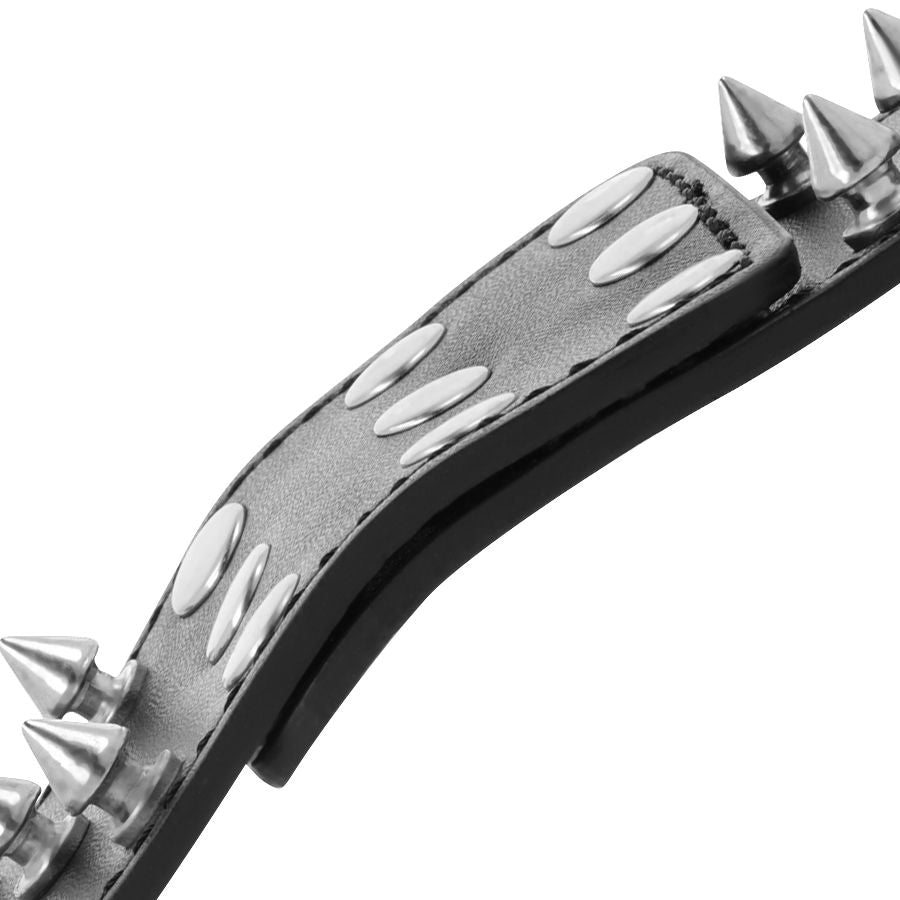 DARKNESS - SKULLS AND BONES BLACK SPIKED HANDCUFFS - Amore24