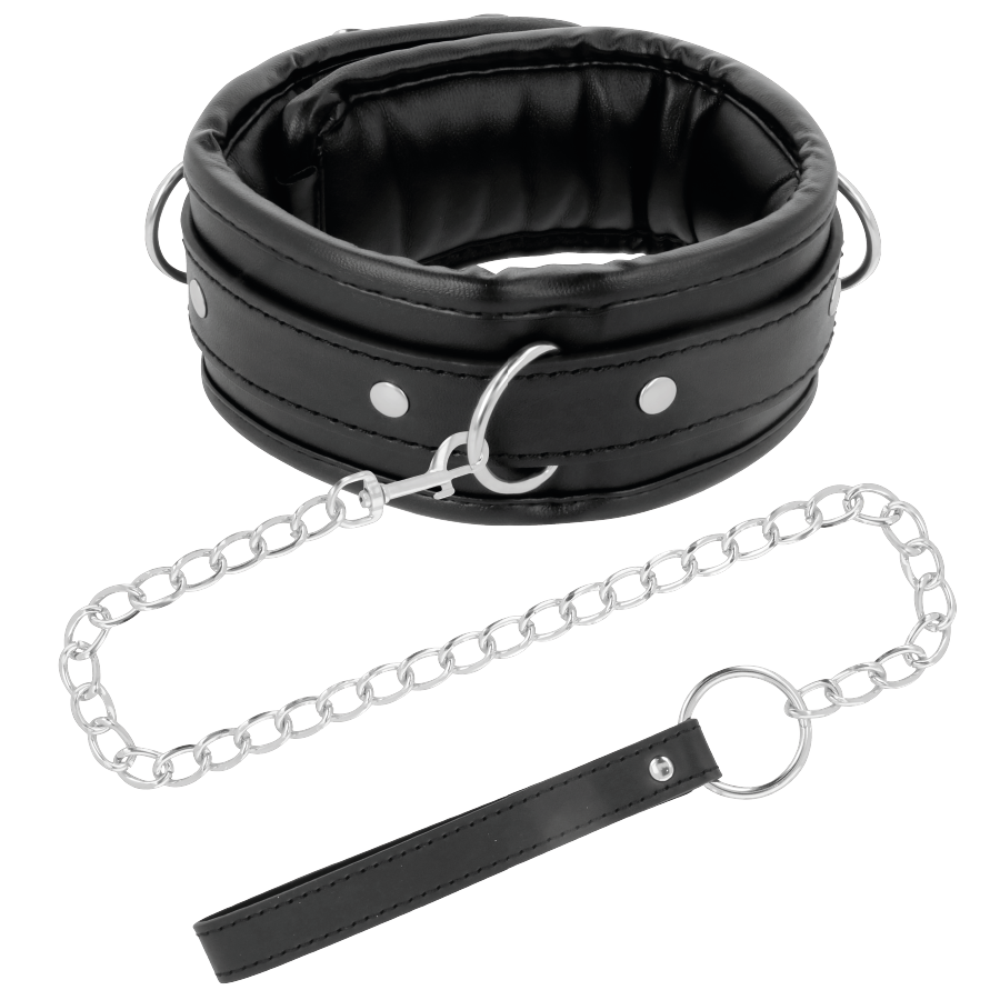 DARKNESS - SOFT LEATHER NECKLACE WITH CHAIN - Amore24