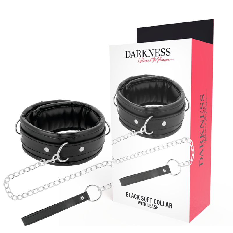 DARKNESS - SOFT LEATHER NECKLACE WITH CHAIN - Amore24