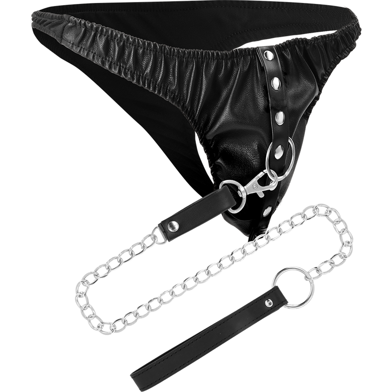 DARKNESS - SUBMISSION THONG WITH METAL CHAIN - Amore24