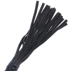 DARKNESS - BLACK BONDAGE WHIP WITH LEATHER HANDLE - Amore24