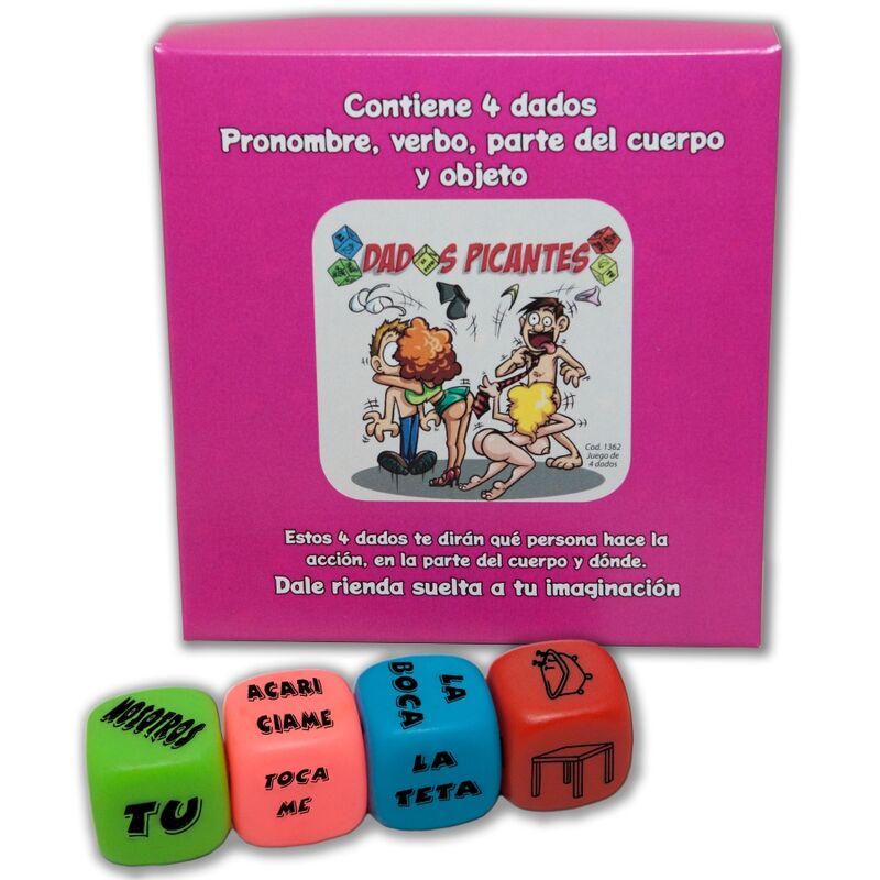 DIABLO PICANTE - 4 DICE GAME OF PRONOUN, VERB, PART OF THE BODY AND PLACE - Amore24