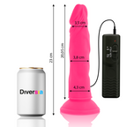 DIVERSIA - FLEXIBLE VIBRATING DILDO PINK 23 CM -O- 4.3 CM - Amore24