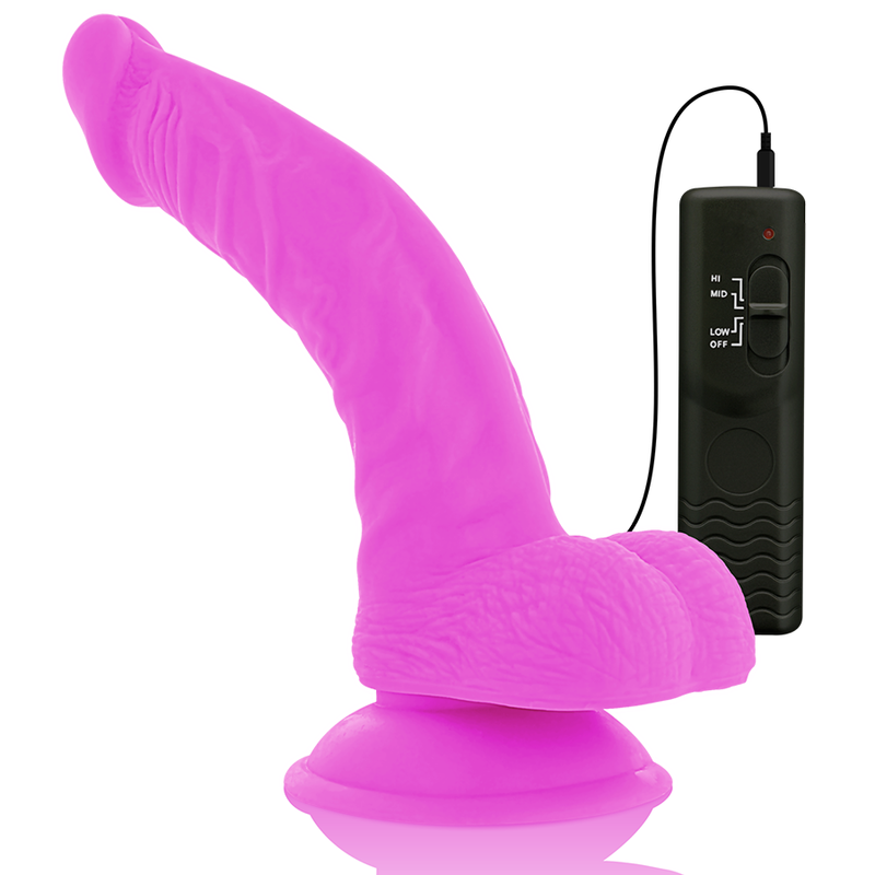 DIVERSIA - FLEXIBLE VIBRATING DILDO PURPLE 21.5 CM -O- 4.5 CM - Amore24