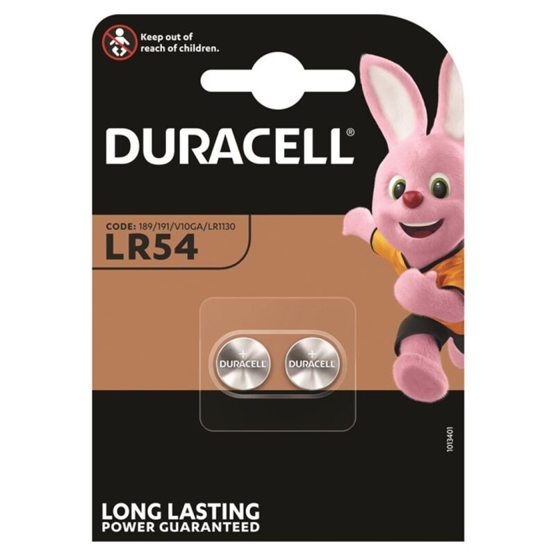 DURACELL - ALKALINE BUTTON BATTERY LR54 LR1130 AG10 1,5V 2 UNIT - Amore24