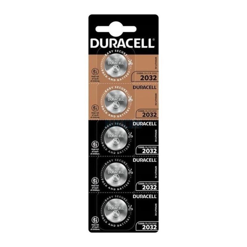 DURACELL - BUTTON BATTERY LITIO CR2032 3V 5 UNIT - Amore24