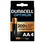 DURACELL - OPTIMUM 200 ALKALINE BATTERY AA LR6 4 UNIT - Amore24