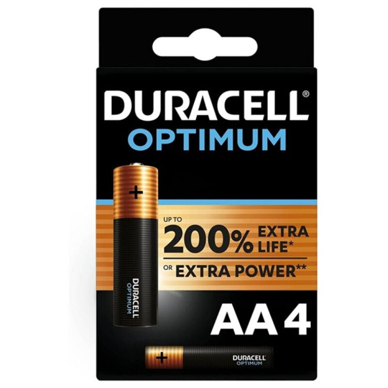 DURACELL - OPTIMUM 200 ALKALINE BATTERY AA LR6 4 UNIT - Amore24