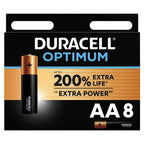 DURACELL - OPTIMUM 200 ALKALINE BATTERY AA LR6 8 UNIT - Amore24