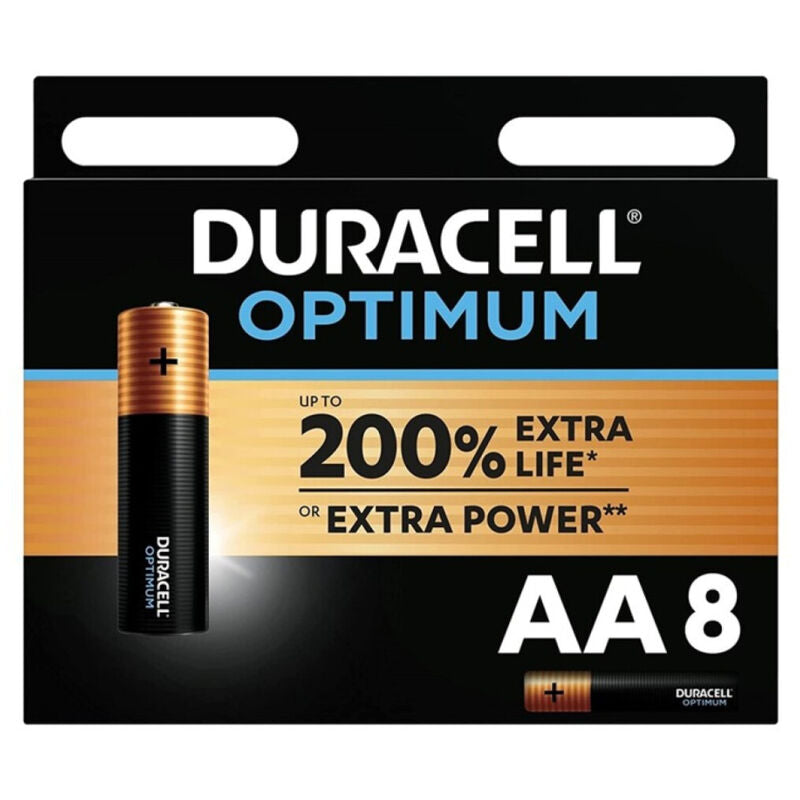 DURACELL - OPTIMUM 200 ALKALINE BATTERY AA LR6 8 UNIT - Amore24