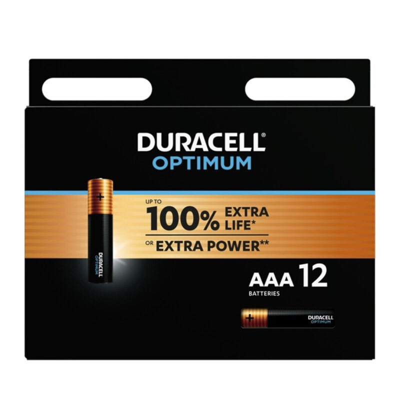 DURACELL - OPTIMUM 200 ALKALINE BATTERY AAA LR03 12 UNIT - Amore24
