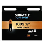 DURACELL - OPTIMUM ALKALINE BATTERY AAA LR03 8 UNIT - Amore24