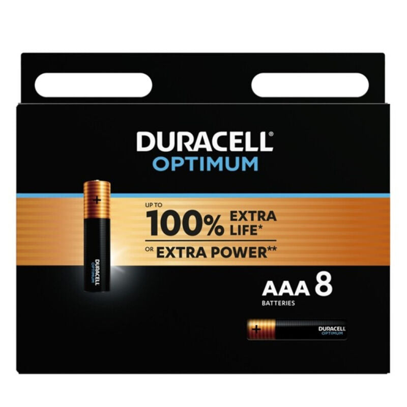 DURACELL - OPTIMUM ALKALINE BATTERY AAA LR03 8 UNIT - Amore24