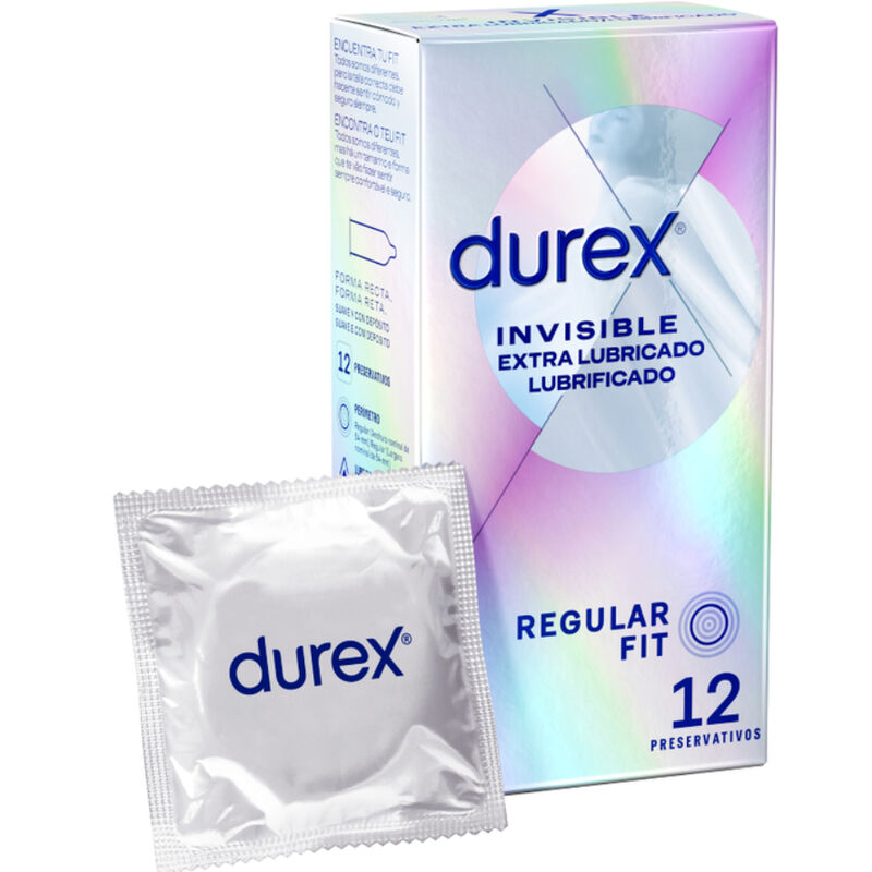 DUREX - INVISIBLE EXTRA LUBRICATED 12 UNITS - Amore24