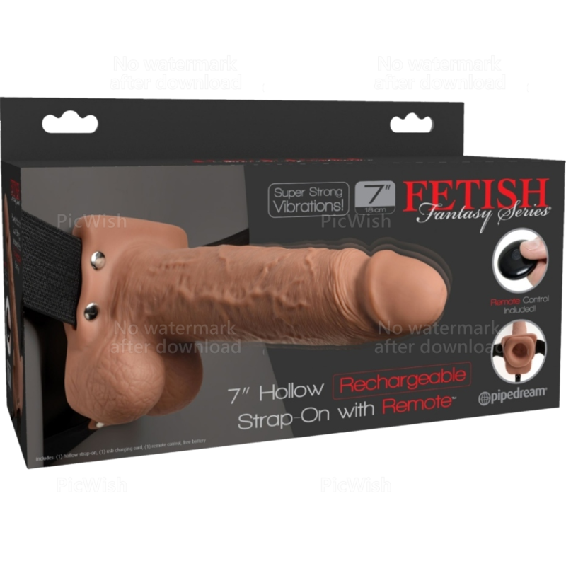 FETISH FANTASY SERIES - ADJUSTABLE HARNESS REALISTIC PENIS WITH BALLS RECHARGEABLE AND VIBRATOR 17.8 CM - Amore24