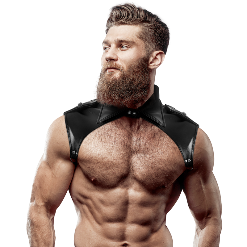 FETISH SUBMISSIVE ATTITUDE - MENS BRIGADE ADJUSTABLE ECO-LEATHER NECK HARNESS - Amore24