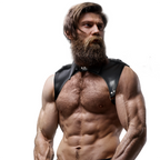 FETISH SUBMISSIVE ATTITUDE - MENS BRIGADE ADJUSTABLE ECO-LEATHER NECK HARNESS - Amore24