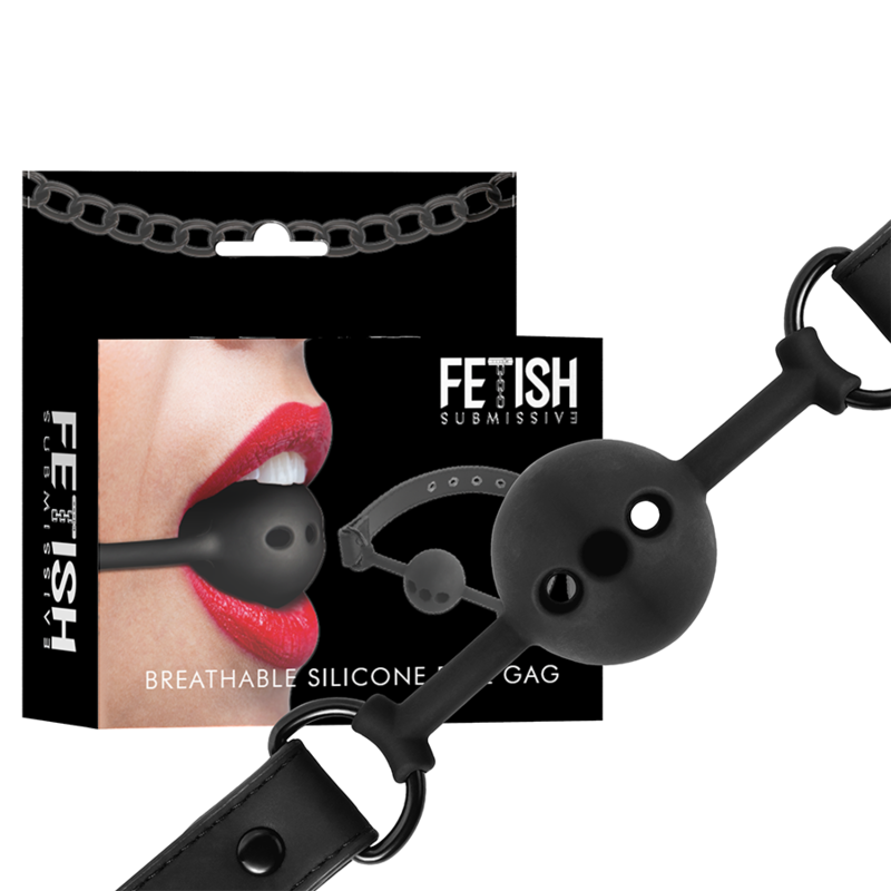 FETISH SUBMISSIVE BONDAGE - BREATHABLE SILICONE BALL GAG - Amore24