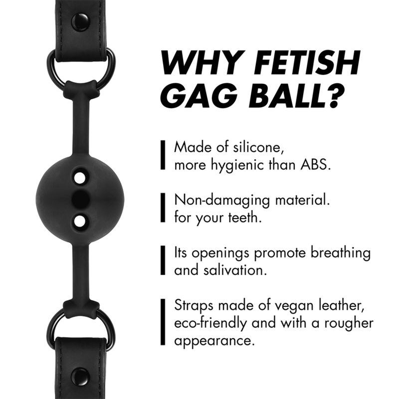 FETISH SUBMISSIVE BONDAGE - BREATHABLE SILICONE BALL GAG - Amore24