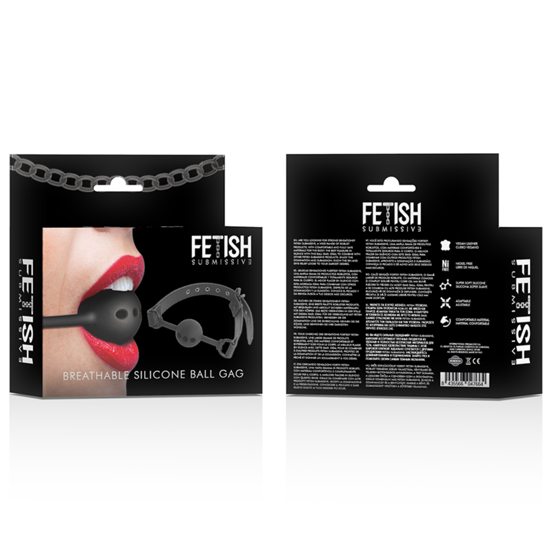 FETISH SUBMISSIVE BONDAGE - BREATHABLE SILICONE BALL GAG - Amore24