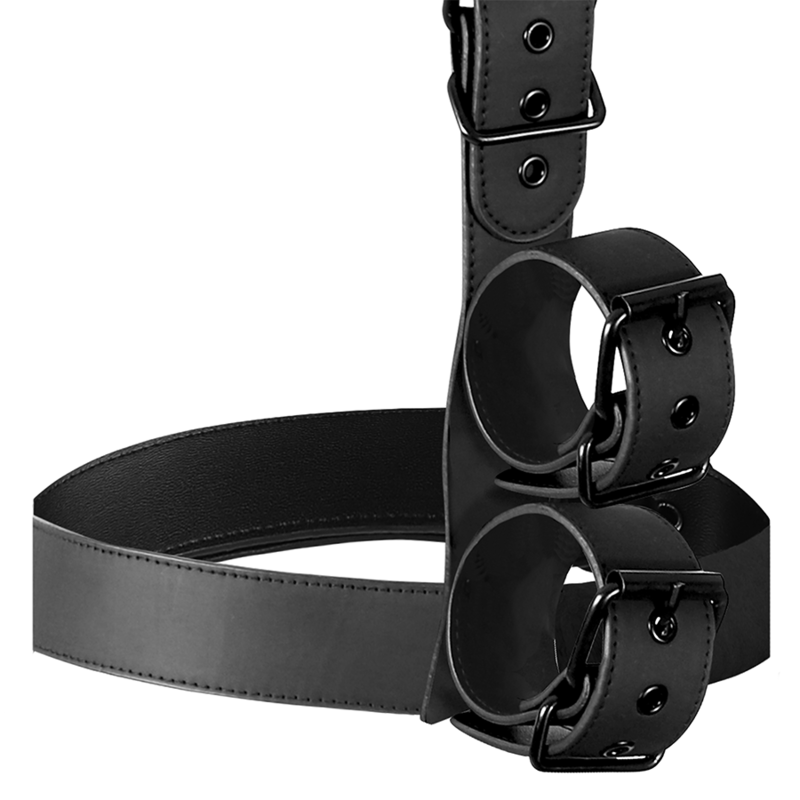 FETISH SUBMISSIVE BONDAGE - COLLAR & WRIST CUFFS BODY RESTRAINT SET - Amore24
