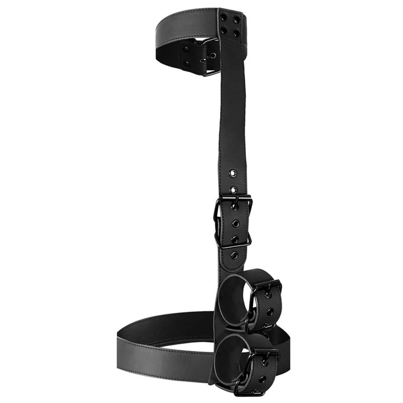 FETISH SUBMISSIVE BONDAGE - COLLAR & WRIST CUFFS BODY RESTRAINT SET - Amore24