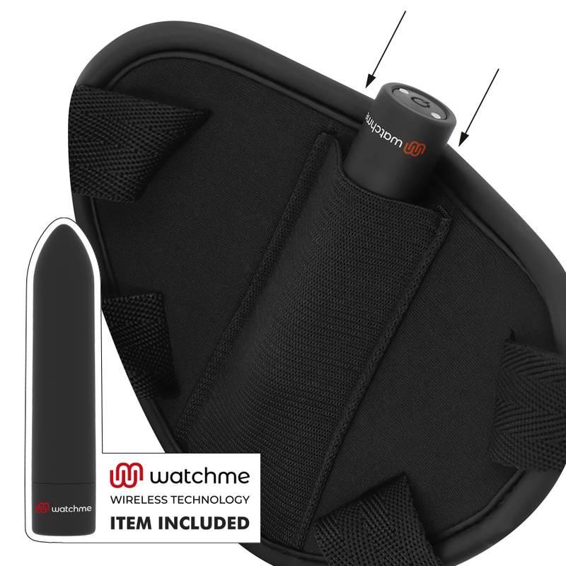 FETISH SUBMISSIVE CYBER STRAP - HARNESS WITH DILDO AND BULLET REMOTE CONTROL WATCHME S TECHNOLOGY - Amore24