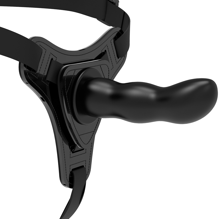 FETISH SUBMISSIVE HARNESS - BLACK SILICONE G-SPOT 16 CM - Amore24