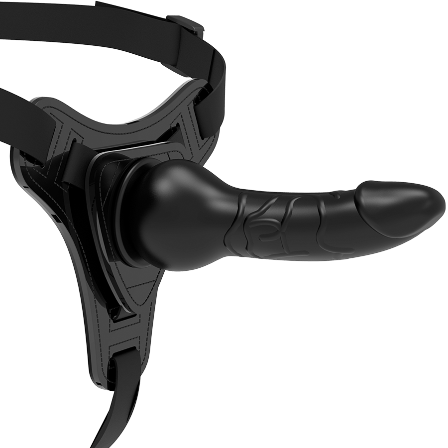 FETISH SUBMISSIVE HARNESS - BLACK SILICONE REALISTIC 16 CM - Amore24