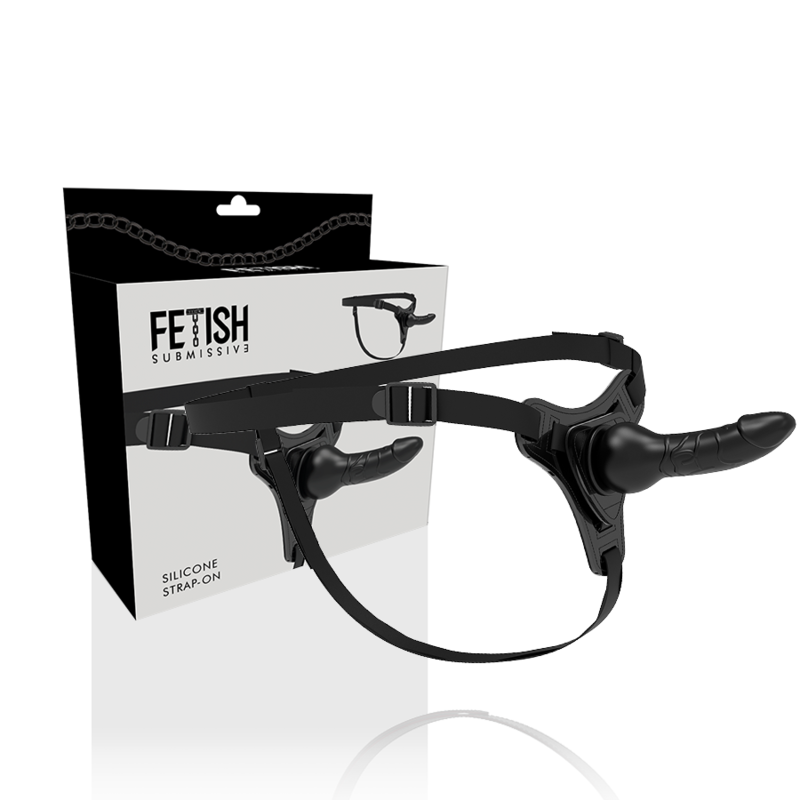 FETISH SUBMISSIVE HARNESS - BLACK SILICONE REALISTIC 16 CM - Amore24