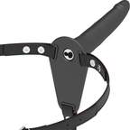 FETISH SUBMISSIVE HARNESS - BLACK SILICONE VIBRATOR 15 CM - Amore24